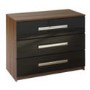 Las Vegas High Gloss 3 Drawer Black Wide Chest of Drawers
