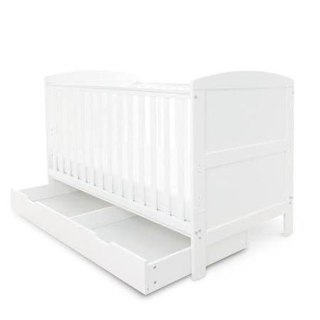 Ickle Bubba Classic White Cot Bed and Under Drawer - Coleby