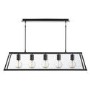 5 Light Ceiling Light in Matt Black & Glass