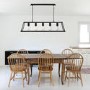 5 Light Ceiling Light in Matt Black & Glass