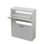 Meuble 2 Tier Shoe Cabinet In White - 16 Pairs 