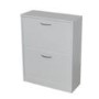 Meuble 2 Tier Shoe Cabinet In White - 16 Pairs 