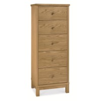 Bentley Designs Atlanta 5 Drawer Tall Chest In Oak 