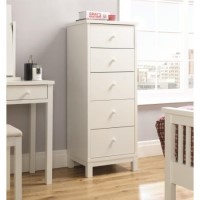 Bentley Designs Atlanta 5 Drawer Tall Chest In White 