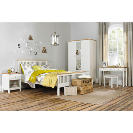 Bentley Designs Atlanta King Size Bed in White and Oak