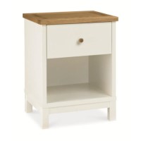 Bentley Designs Atlanta 1 Drawer Nightstand In White and Oak 