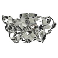 Chrome Twisted Flush Ceiling Light - Curls