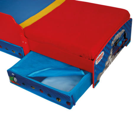 Worlds Apart Thomas The Tank Engine Toddler Bed  with bedside shelf and under bed storage  