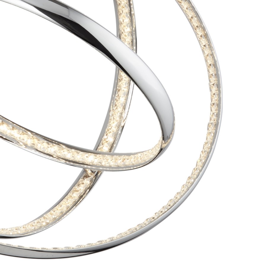 3 LED Hoop Chrome Pendant Light - Gyro