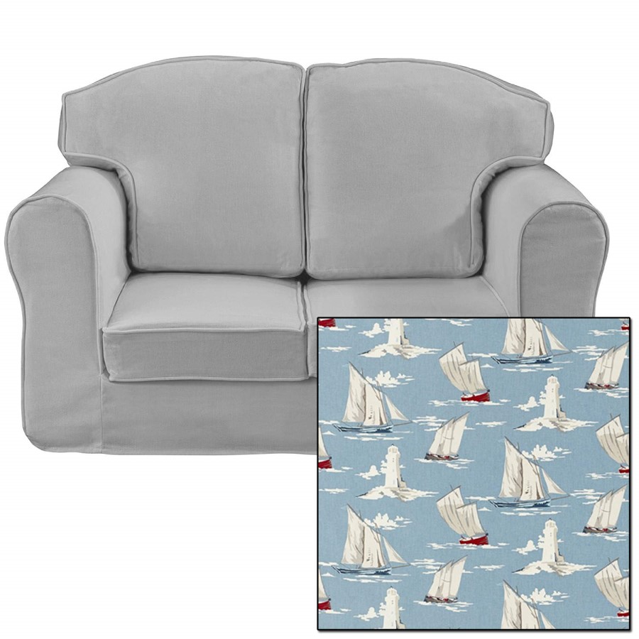 Just4Kidz Loose Cover Sofa in Sail Boats