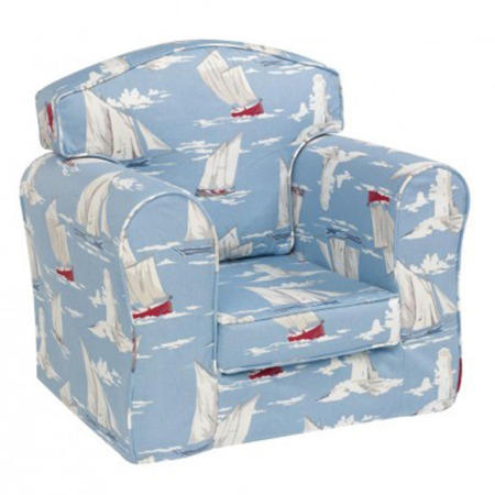 Just4Kidz Loose Cover Sofa in Sail Boats