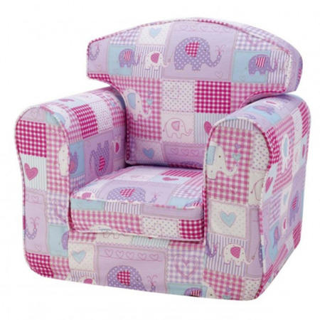 Just4Kidz Loose Cover Sofa in Patchwork Elephants
