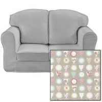 Just4Kidz Loose Cover Sofa in Beige Tea Cups