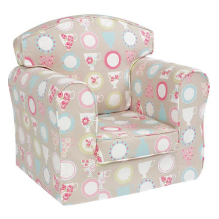 Just4Kidz Loose Cover Sofa in Beige Tea Cups