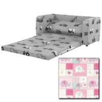 Just4Kidz Sofa Bed in Patchwork Elephants