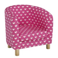 Just4Kidz Tub Chair in Pink Hearts