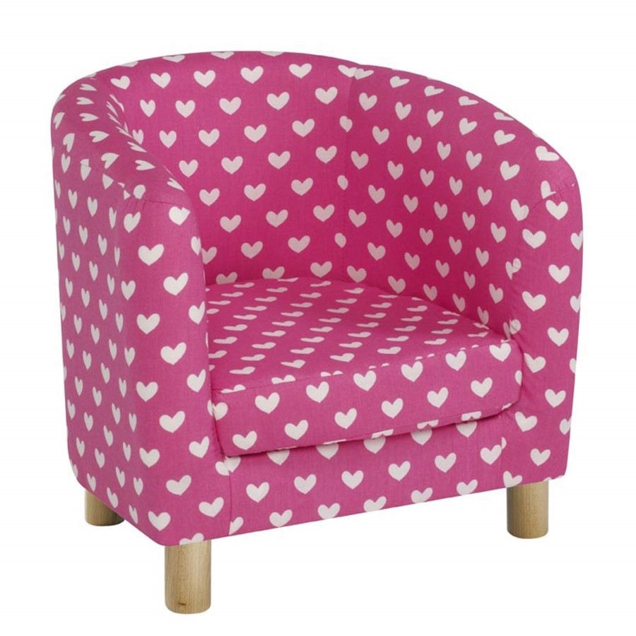 Just4Kidz Tub Chair in Pink Hearts