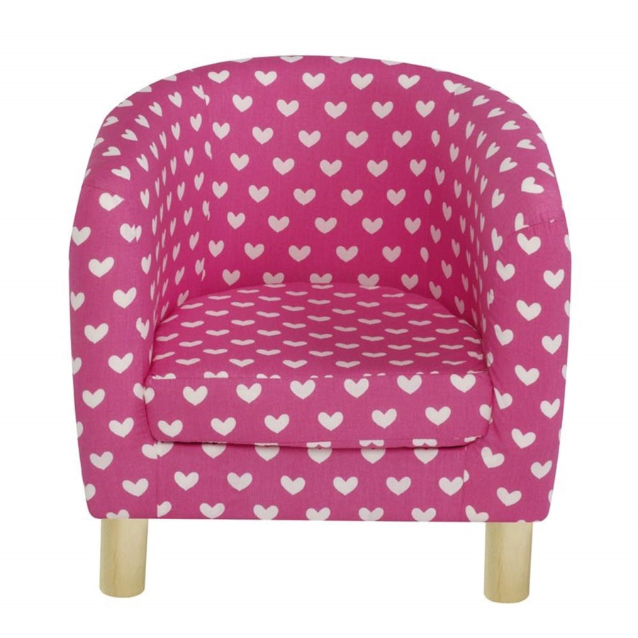 Just4Kidz Tub Chair in Pink Hearts