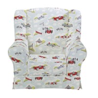 Just4Kidz Wing Chair in Classic Racing Cars