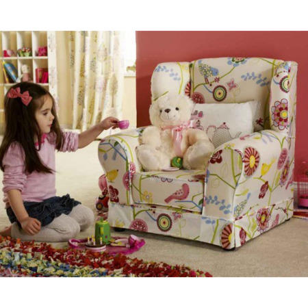 Just4Kidz Wing Chair in Classic Racing Cars