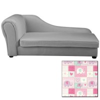 Just4Kidz Chaise Longue in Patchwork Elephants
