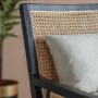 Cream Rattan Chair with Cushions and Black Wood Frame - Caspian House