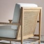 Cream Rattan Chair with Cushions and Light Wood Frame - Caspian House