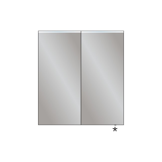 HIB Ether 80 - Double Door Mirrored Bathroom Cabinet with lights 800 x 700mm