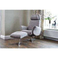 Albury Stone Swivel Recliner Chair & Footstool