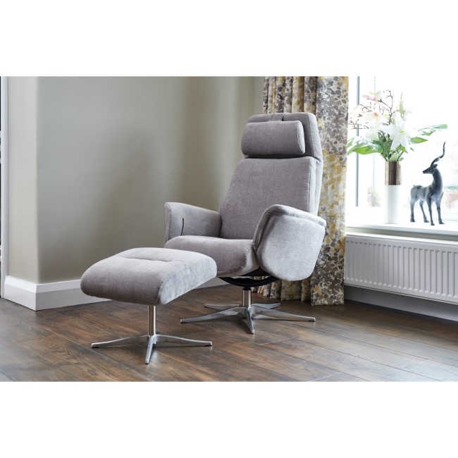 Albury Stone Swivel Recliner Chair & Footstool