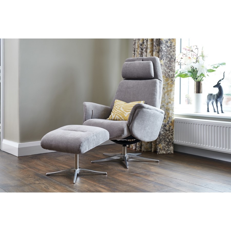 Albury Stone Swivel Recliner Chair & Footstool