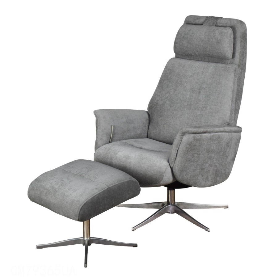 Albury Stone Swivel Recliner Chair & Footstool