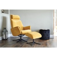 Albury Mustard Yellow Chair & Footstool - Swivel & Recliner Chair