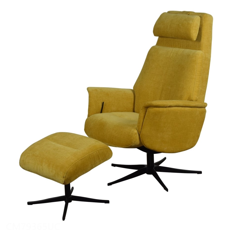 Albury Mustard Yellow Chair & Footstool - Swivel & Recliner Chair