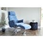 Albury Blue Fabric Swivel Chair & Footstool - Recliner Chair