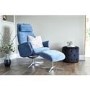 Albury Blue Fabric Swivel Chair & Footstool - Recliner Chair