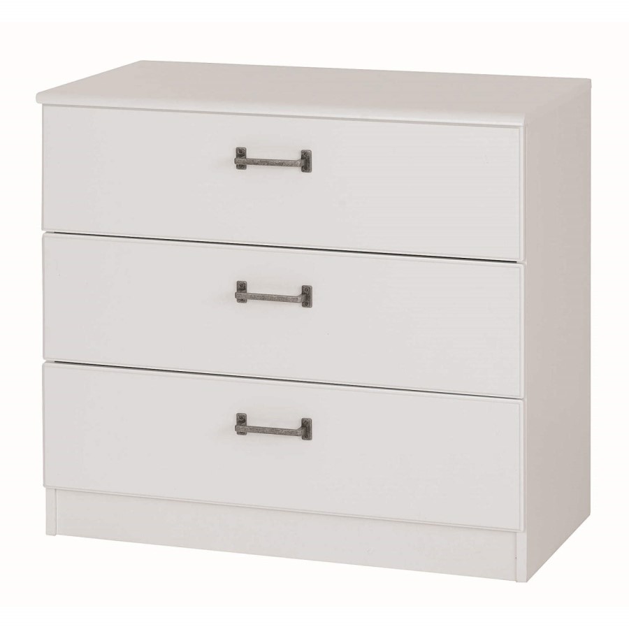 GRADE A2 - Light cosmetic damage - One Call Furniture Century 3 Drawer Chest Pearl White
