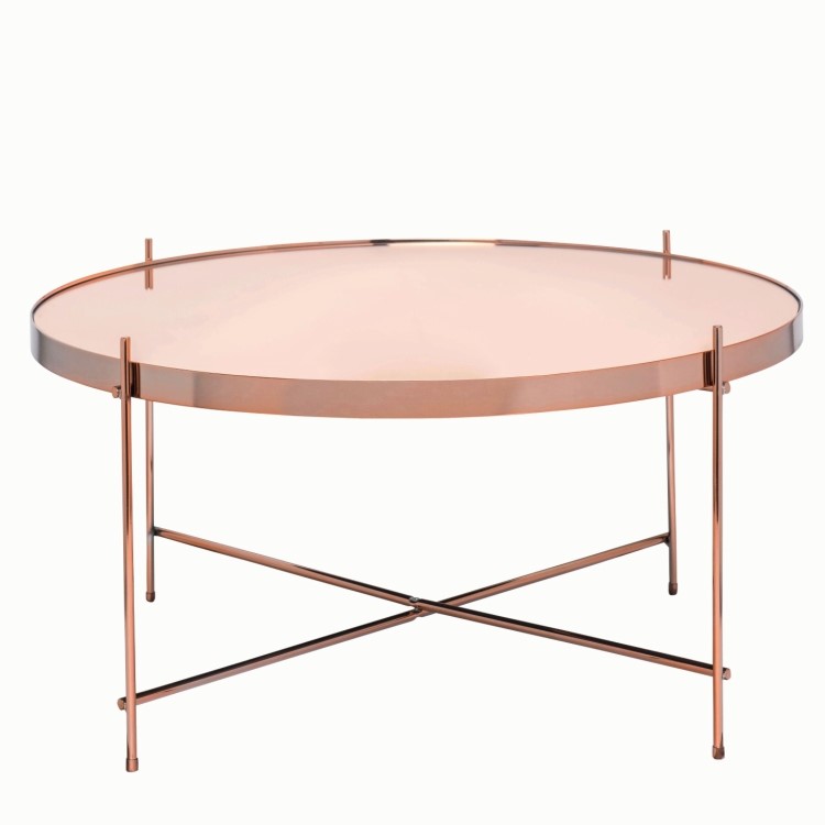 Oakland Copper Metal and Glass Coffee table