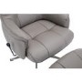 Auckland Swivel Recliner & Footstool in Grey Faux Leather