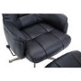 Auckland Swivel Recliner & Footstool in Black Faux Leather