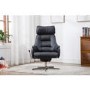 Auckland Swivel Recliner & Footstool in Black Faux Leather