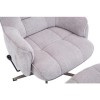 Auckland Swivel Recliner &amp; Footstool in Light Grey Fabric
