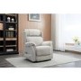 Ascot Cream Fabric Riser Recliner Chair with Remote Control - Lillie Sand