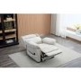 Ascot Cream Fabric Riser Recliner Chair with Remote Control - Lillie Sand