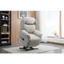 Ascot Cream Fabric Riser Recliner Chair with Remote Control - Lillie Sand