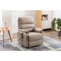 Valencia Riser Recliner in Beige Faux Leather