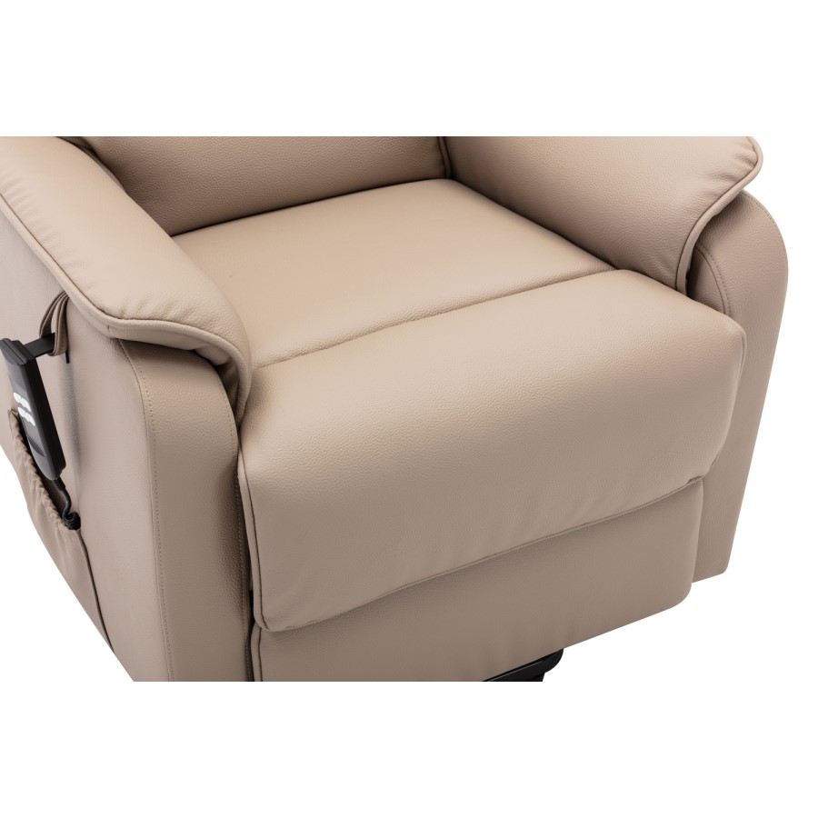 Valencia Riser Recliner in Beige Faux Leather