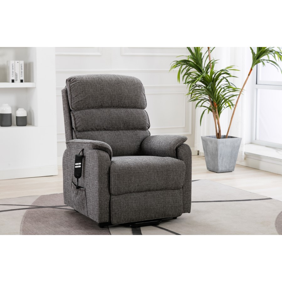 Valencia Riser Recliner in Grey Fabric