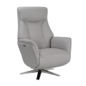 538293 Light Grey Leather Electric Recliner Armchair - Houston