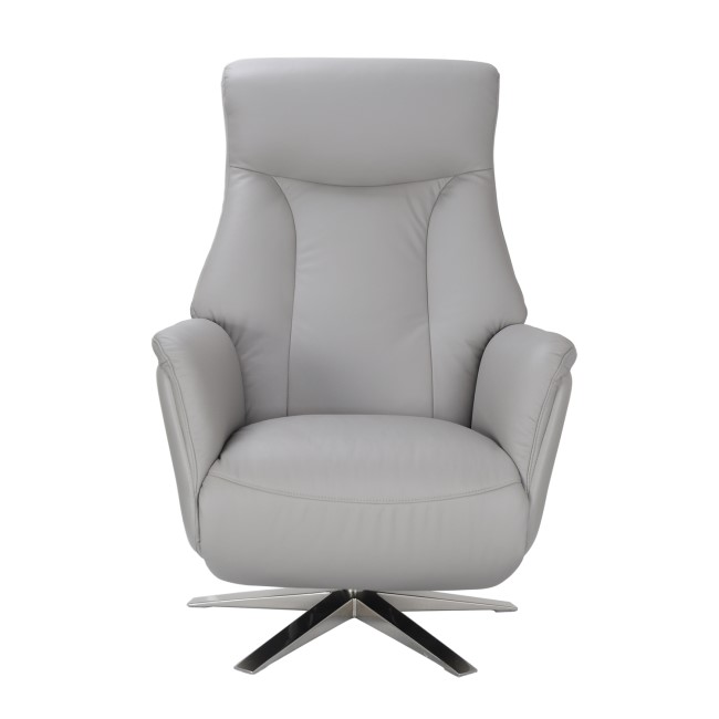 Light Grey Leather Electric Recliner Armchair - Houston